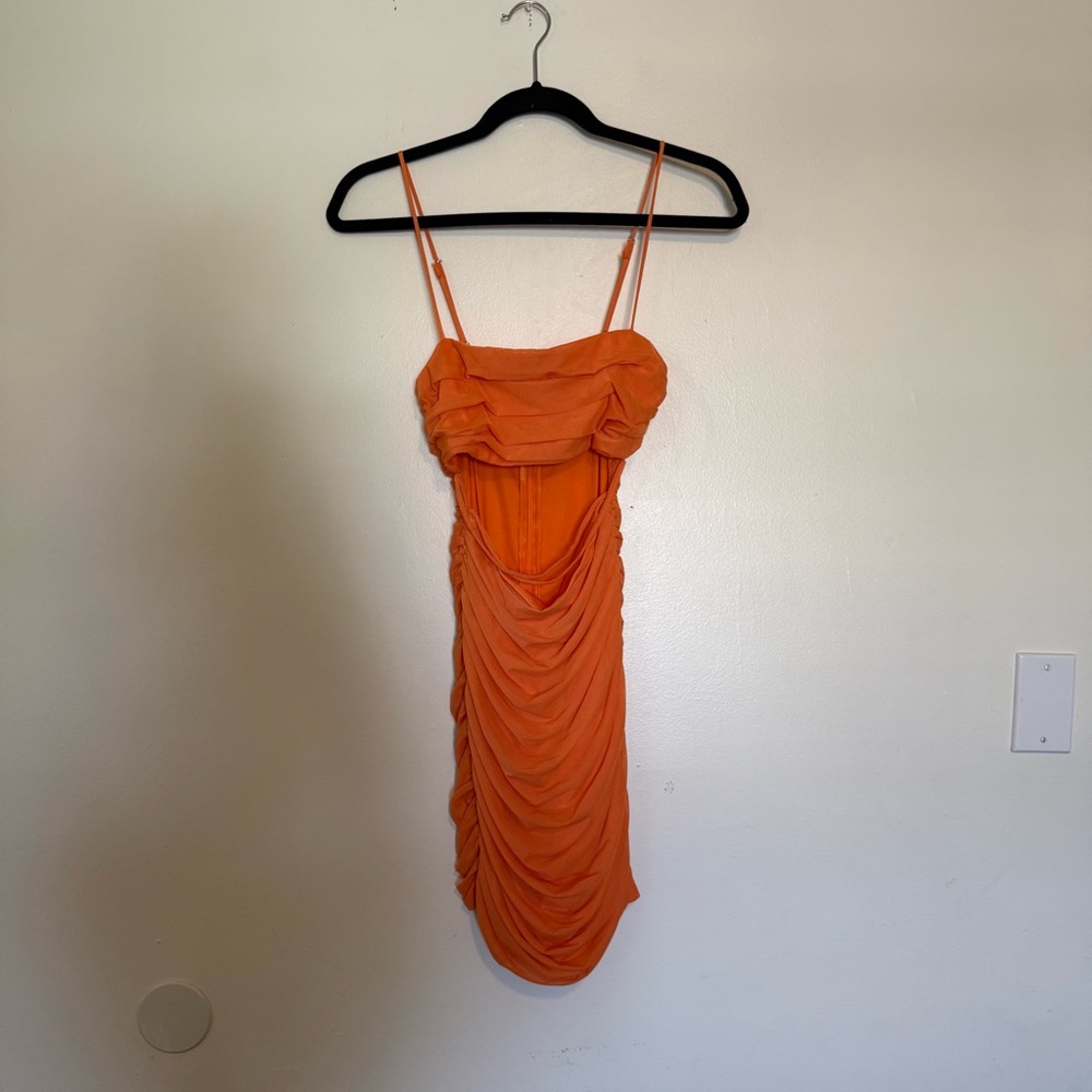 WHOIAM | Orange Cutout Mini Dress - Picture 6 of 9